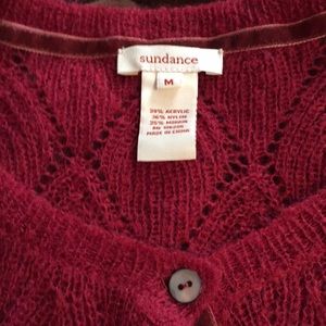Sundance cranberry cardigan-never worn